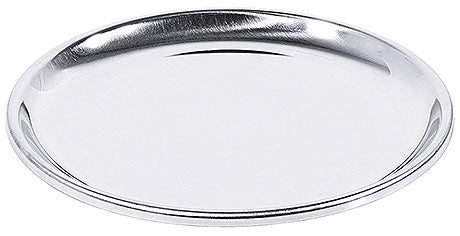 Rundes Edelstahl-Tablett für Gastronomie.