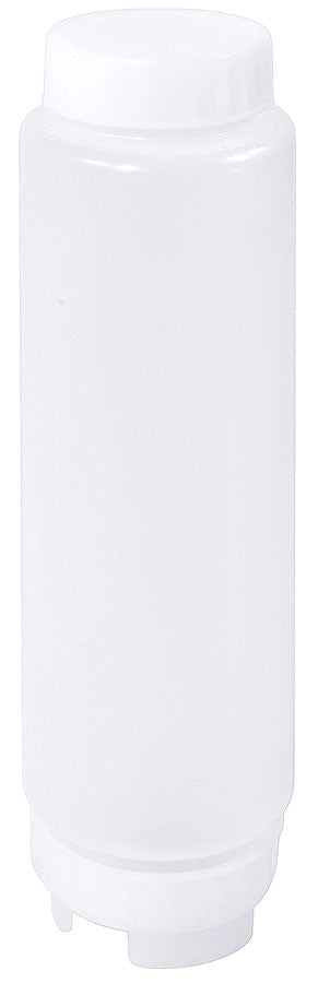 Transparente Quetschflasche für Soßen.