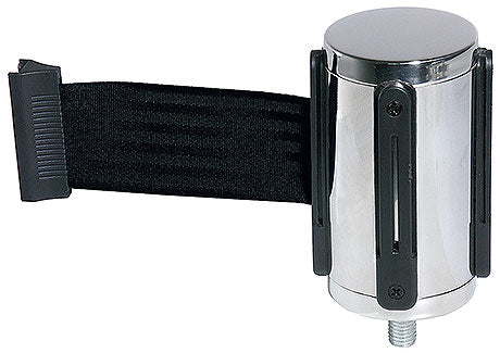 Absperrbandhalter mit schwarzem Band.