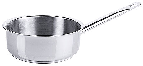Silberner Kochtopf mit Stiel.
