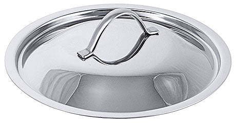 Edelstahl-Topfdeckel mit Griff.
