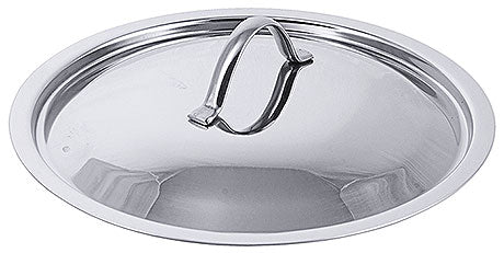 Edelstahl-Topfdeckel mit Griff.