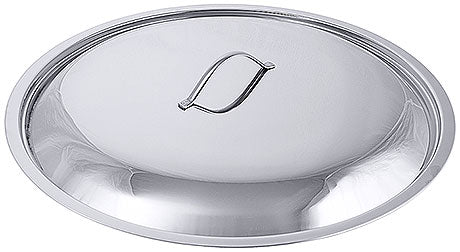 Edelstahl-Topfdeckel mit Griff.