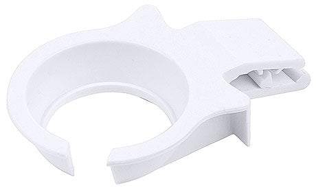 Weißer Kunststoff-Klammerhalter für Gastronomie.