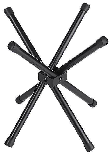 Schwarzer Flaschenkühler-Ständer aus Metall.