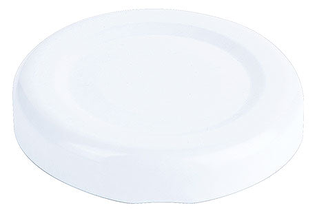 Weißer runder Kunststoffdeckel.