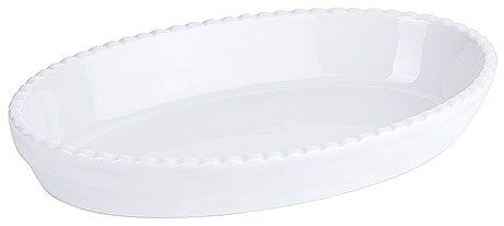 Weißes, ovales Porzellanschälchen.