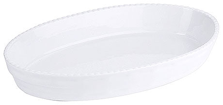 Weißes, ovales Porzellanschälchen.