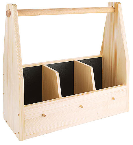 Holz-Organizer mit Fächern.