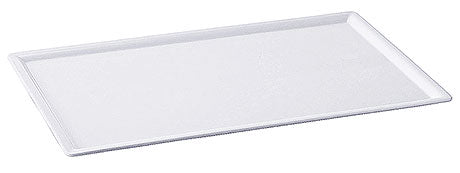 Rechteckiges weißes Tablett für Gastronomie.