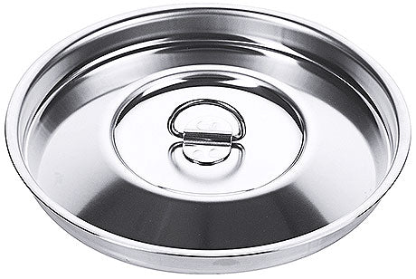 Edelstahl-Deckel mit Grifföffnung.