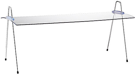 Buffetaufsatz mit Glasplatte, Metallgestell.