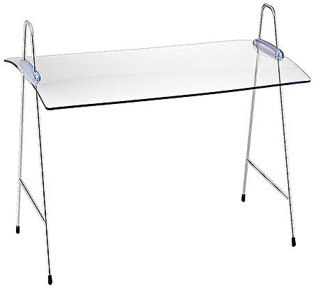 Buffetaufsatz mit Glasplatte, Metallgestell.