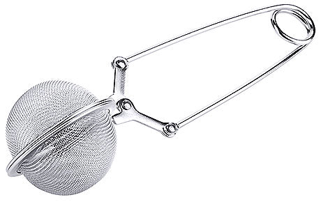 Tee-Ei mit Griff aus Metall.