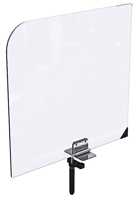 Hygieneschutzwand mit Tischhalterung.