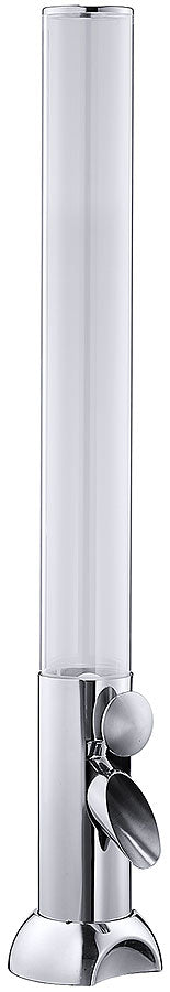 Getränkespender aus Edelstahl, transparent.