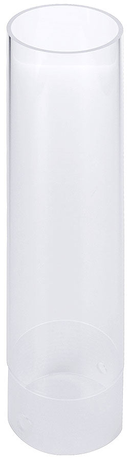 Transparenter zylindrischer Behälter, leer.