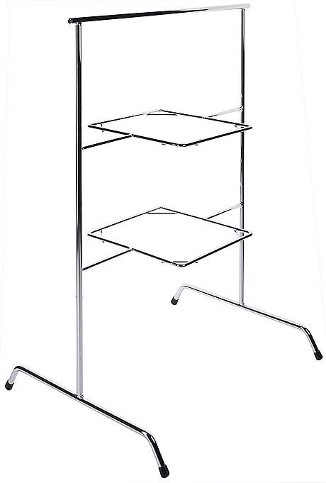 Metallständer mit zwei Ablagen.