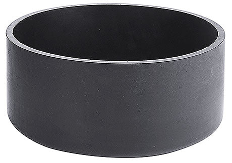 Schwarze, runde Schale aus Kunststoff.