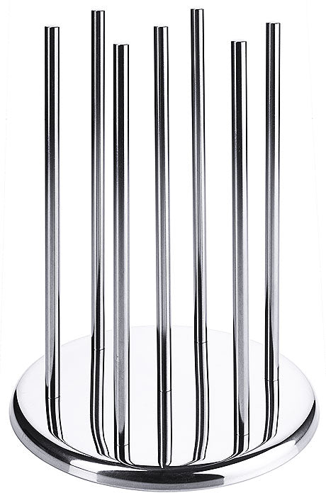 Besteckhalter aus Edelstahl, zylindrisch.