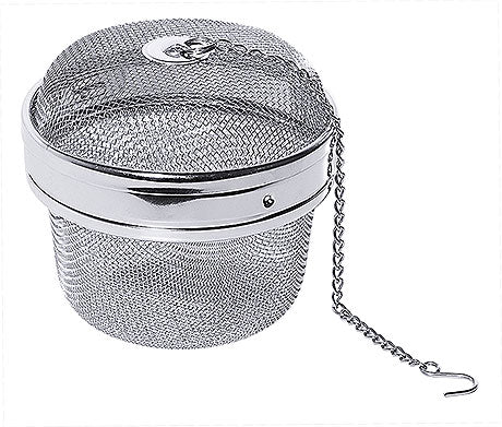 Teesieb mit Kette und Haken.