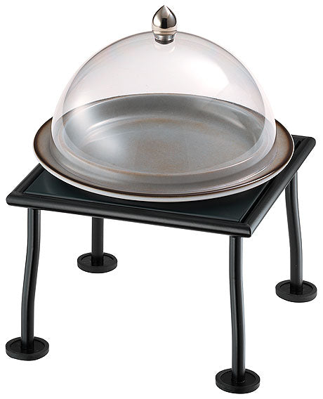 Buffetständer mit Glashaube und Tablett.