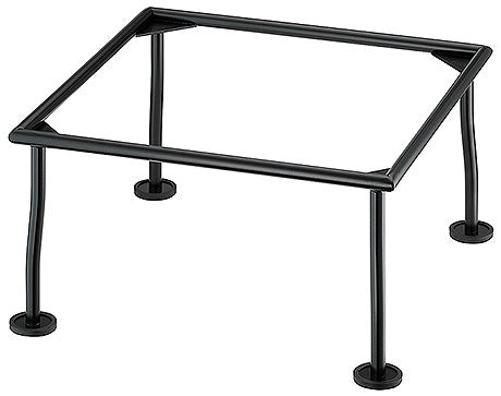 Schwarzer Metallständer für Buffet.