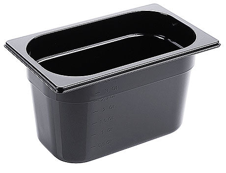 Schwarze GN-Behälter für Gastronomie.
