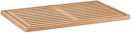 Holzbrett mit Lüftungsschlitzen.
