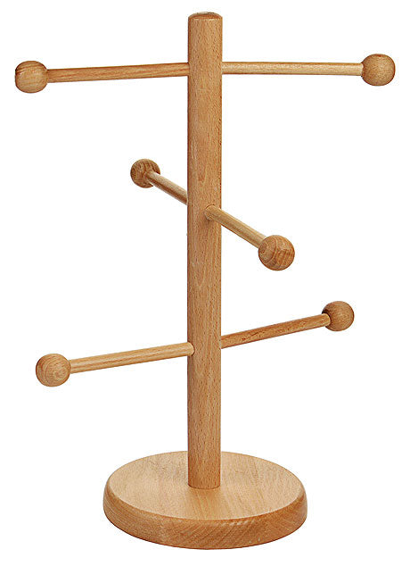 Holzständer für Tassen oder Becher.