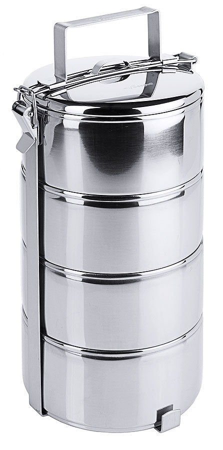 Edelstahl-Tiffin-Box mit Griff.