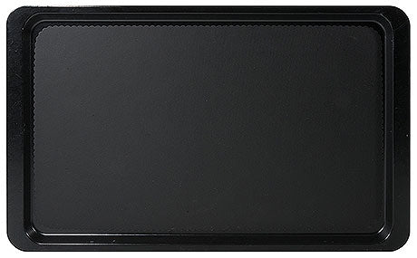 Schwarzes Tablett für Gastronomiebedarf.