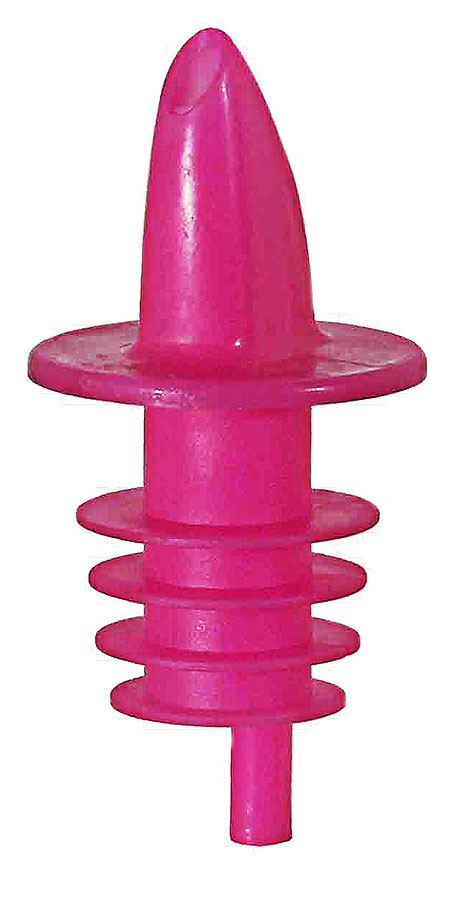 Roter Ausgießer für Flaschen.