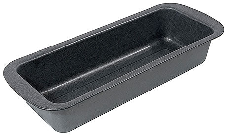 Rechteckige Backform aus Metall.