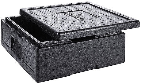 Isolierbox mit Deckel, offen.