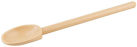 Langer, beiger Kunststofflöffel.