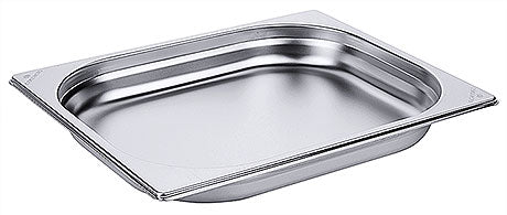 Edelstahl-Gastronormbehälter für Küche.