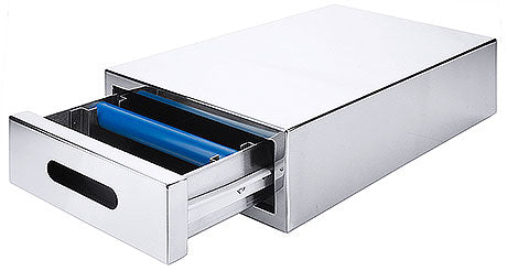 Edelstahl-Kaffeesatzschublade mit Griff.