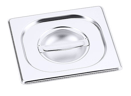 Edelstahl-Deckel mit Grifföffnung.