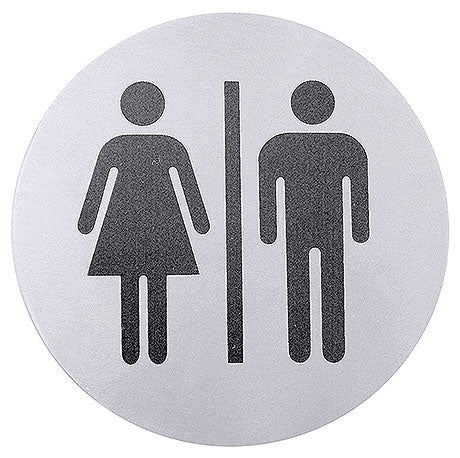 Toilettenschild mit Piktogrammen.
