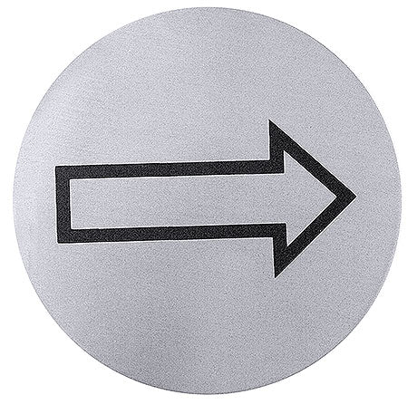 Pfeil nach rechts auf Schild.