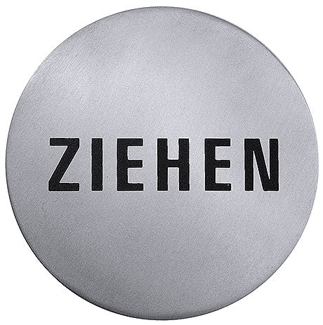 Rundes Schild mit "Ziehen"-Aufschrift.