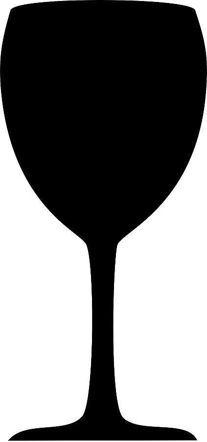 Weinglas Silhouette auf weißem Hintergrund.