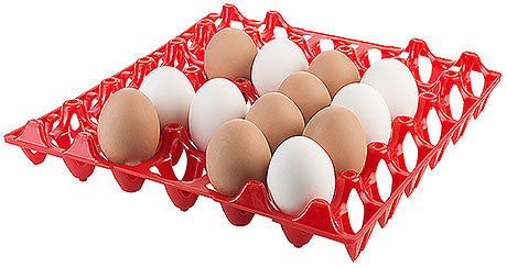 Eier in rotem Eierkarton.