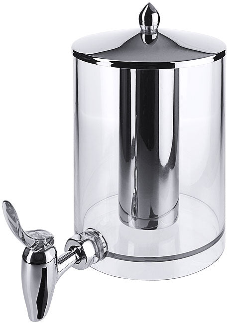 Getränkespender aus Glas und Metall.