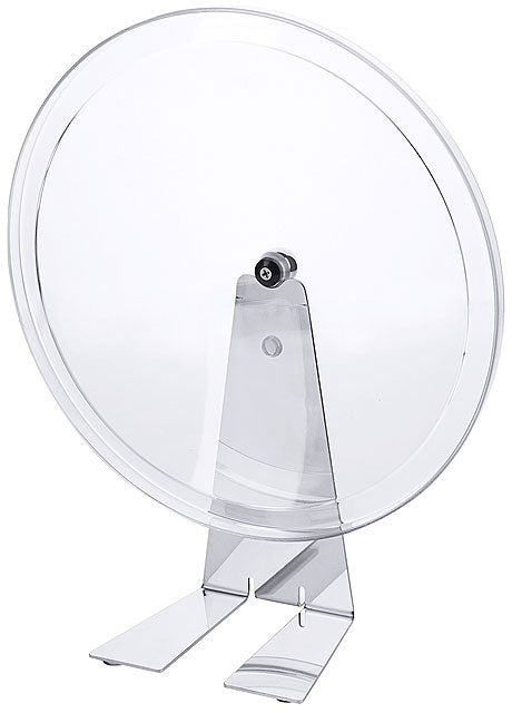 Transparenter Speisenteller auf Ständer.