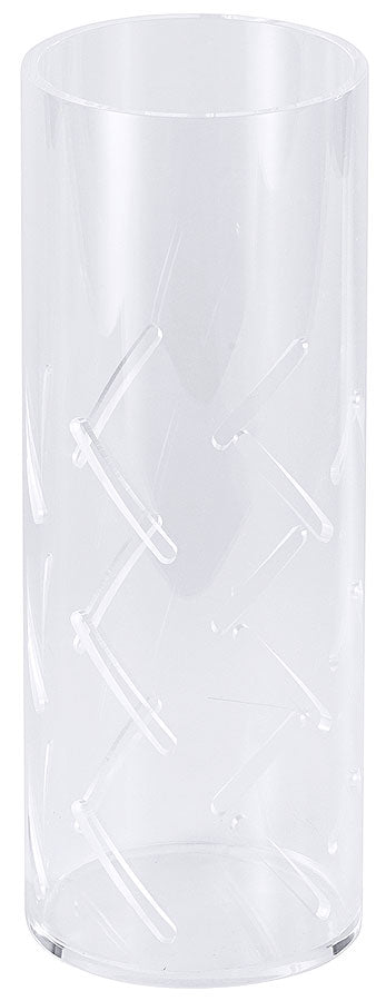 Klarglas mit geätztem Muster.