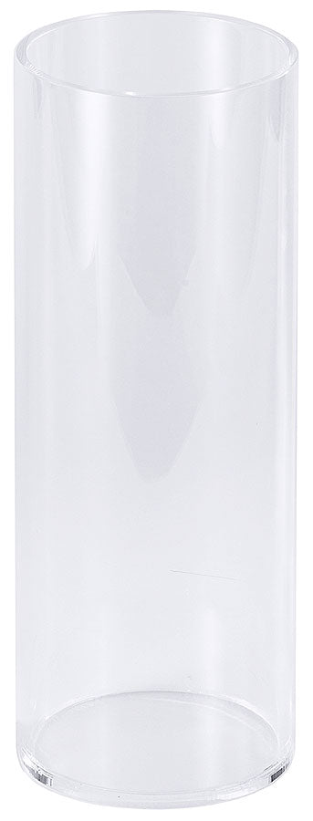 Transparenter, zylindrischer Glasbehälter.