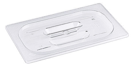 Transparenter GN-Behälterdeckel aus Kunststoff.
