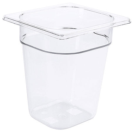 Transparenter Kunststoffbehälter mit Deckel.